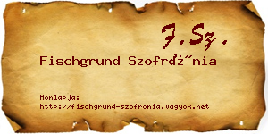Fischgrund Szofrónia névjegykártya